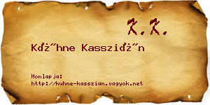 Kühne Kasszián névjegykártya